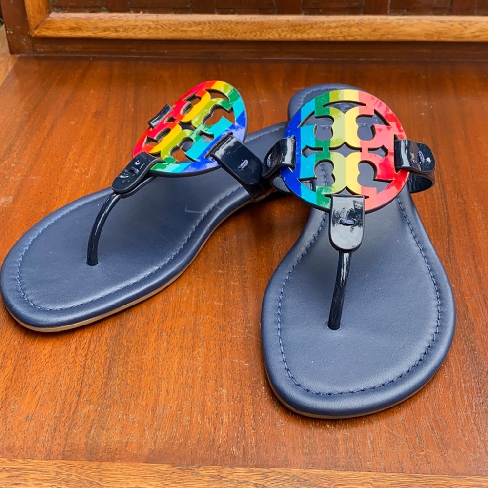 Limited edition rainbow Tory Burch sandals